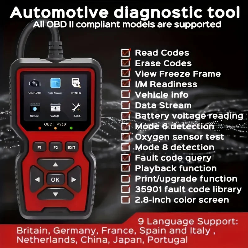 V519 OBD2 Scanner with Live Data and Battery Test — photo 5 of 10