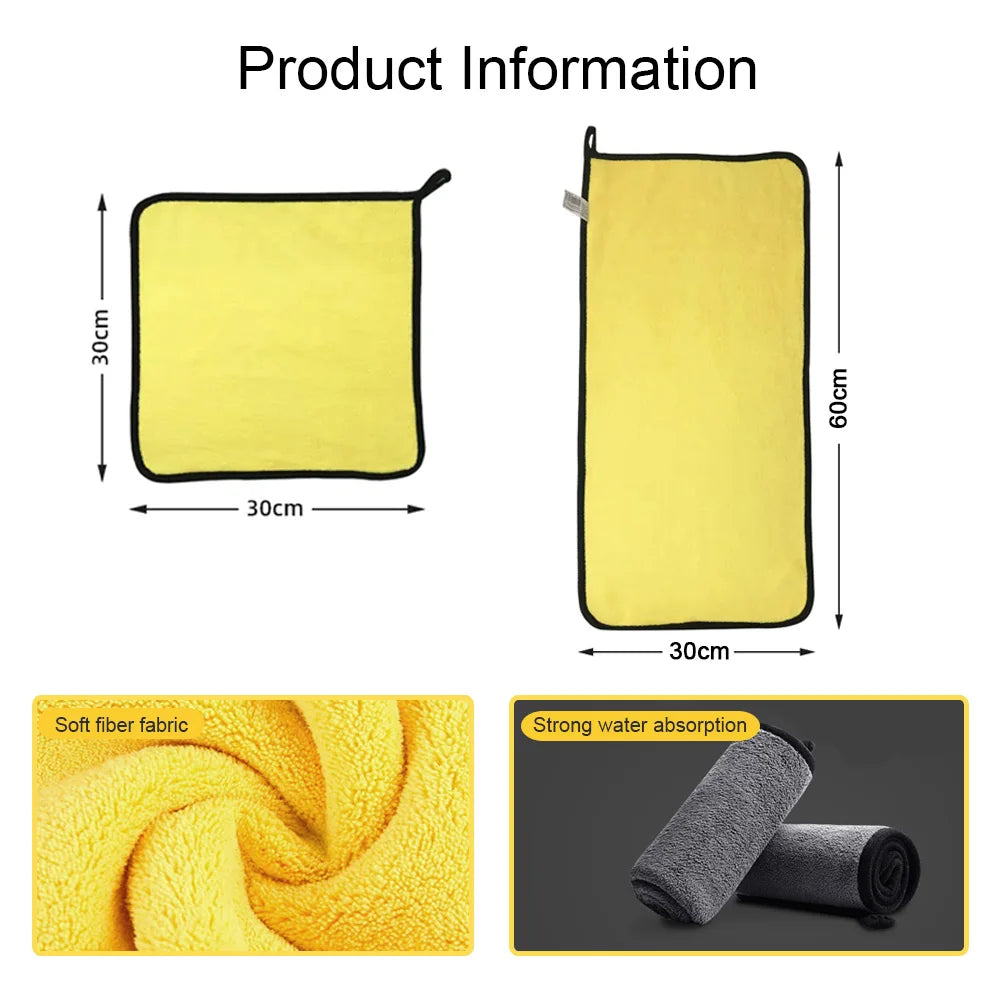 Car Wash Microfiber Towels, 30x30 or 30x60cm Multipack