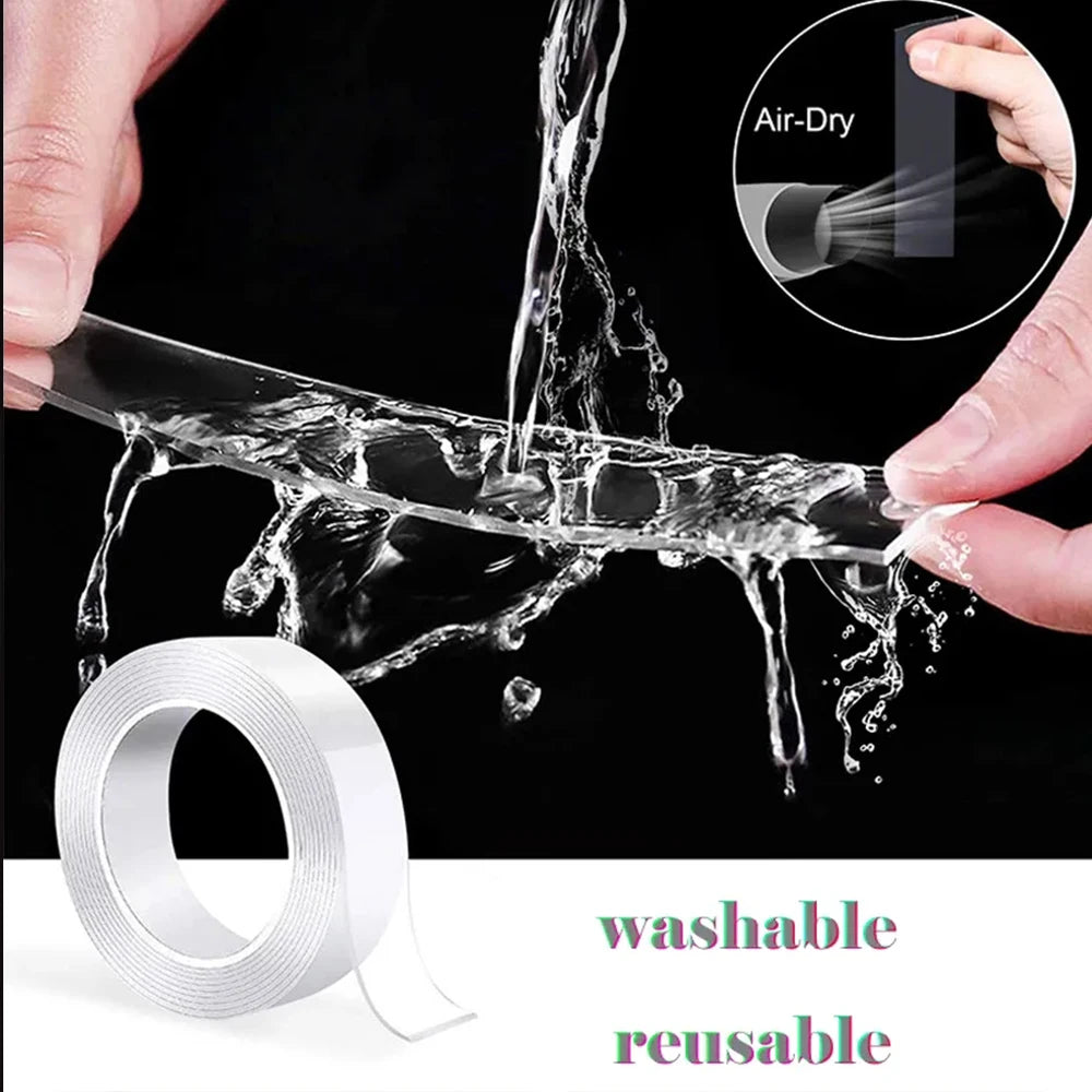 Nano Gel Double-Sided Tape, 1m Reusable Transparent Roll — photo 1 of 7