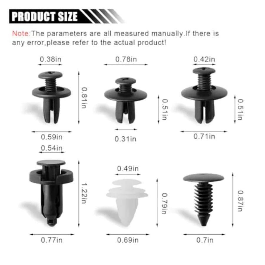 Car Trim Clip Kit, 100 Universal Push Pin Rivet Fasteners — photo 6 of 6