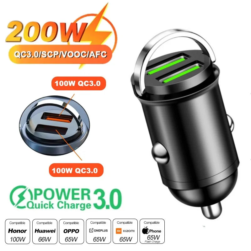 Mini Car Charger, USB-C PD and QC3.0 Fast Charging