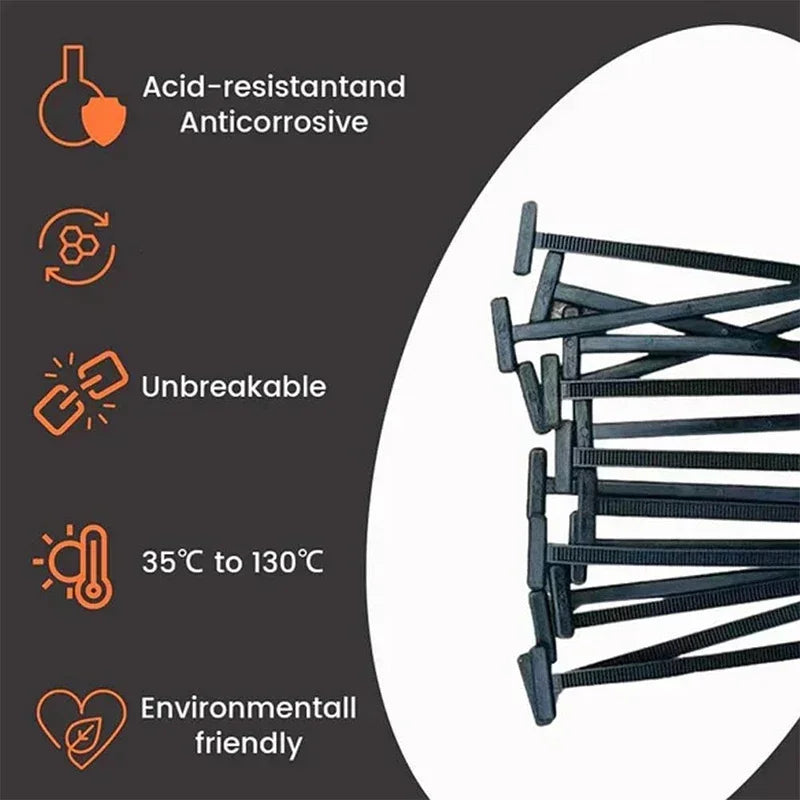Nylon Cable Tie Buckles with Fixing Nails, 5 to 1000 Pack